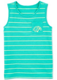 Carter's Little & Big Boys Striped Pocket Tank Top - Green