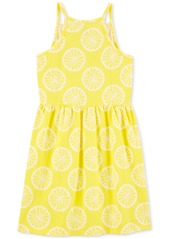 Carter's Little & Big Girls Lemon-Print Cotton Tank Dress - Yellow