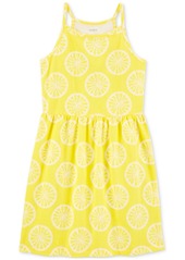 Carter's Little & Big Girls Lemon-Print Cotton Tank Dress - Yellow
