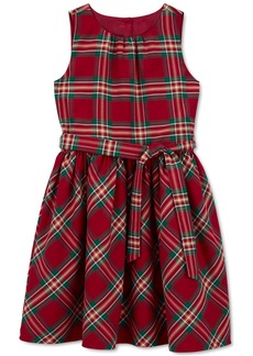 Carter's Little & Big Girls Plaid Sateen Sleeveless Dress - Red Plaid