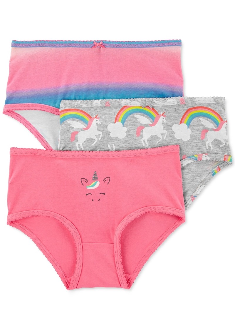 Carter's Little Girls 3-Pack Rainbow Unicorn Underwear - Pink/Blue