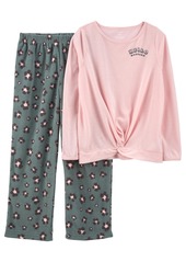 Carter's Little Girls Leopard Loose Fit Fleece Pajama, 2 Piece Set