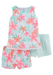 Carter's Little Girls Tropical Loose Fit Pajamas, 3 Pieces