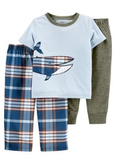Carter's Toddler Boys 3 Piece Whale Loose Fit Pajama Set