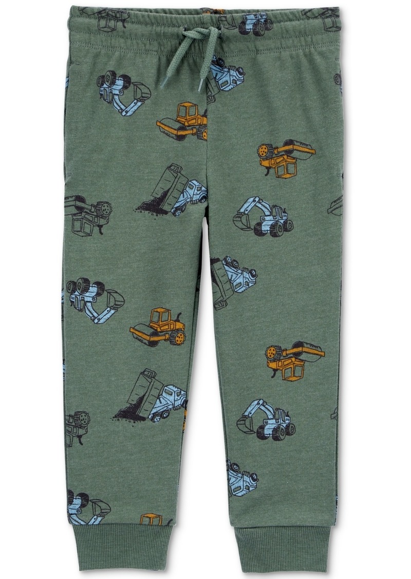 Carter's Toddler Boys Construction-Print Pull-On Jogger Pants - Green