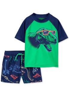 Carter's Toddler Boys Dinosaur Rash Guard Top and Printed Swim Shorts, 2 Piece Set - Assorted