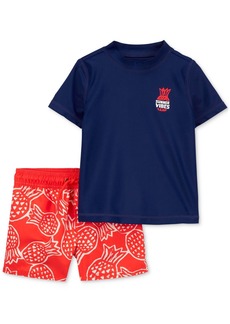 Carter's Toddler Boys Rashguard Top and Pineapple-Print Swim Shorts, 2 Piece Set - Assorted