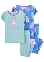 Carter's Toddler Girl 4-Piece Owls Snug Fit Cotton PJs