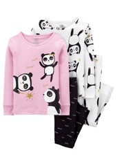 Carter's Carters Toddler Girl 4-Piece Panda 100% Snug Fit Cotton PJs