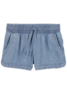 Carter's Toddler Girls Chambray Pull-On Sun Shorts - Med Blue