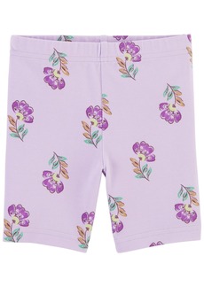 Carter's Toddler Girls Floral Bike Shorts - Purple