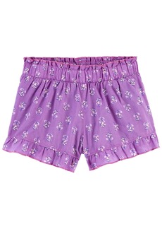 Carter's Toddler Girls Floral Poplin Shorts - Purple