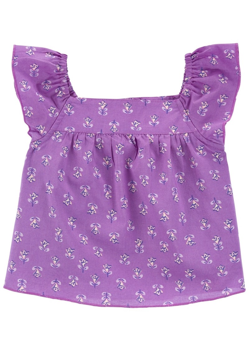 Carter's Toddler Girls Floral Poplin Top - Purple