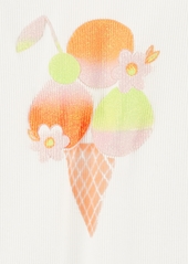 Carter's Toddler Girls Ice Cream Graphic Cotton Flutter-Sleeve Tank Top - White