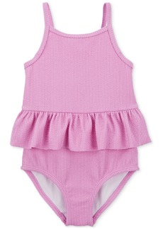 Carter's Toddler Girls Ribbed Ruffled One-Piece Swimsuit - Assorted