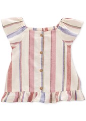 Carter's Toddler Girls Stripe Button-Down Linen Top - Multi