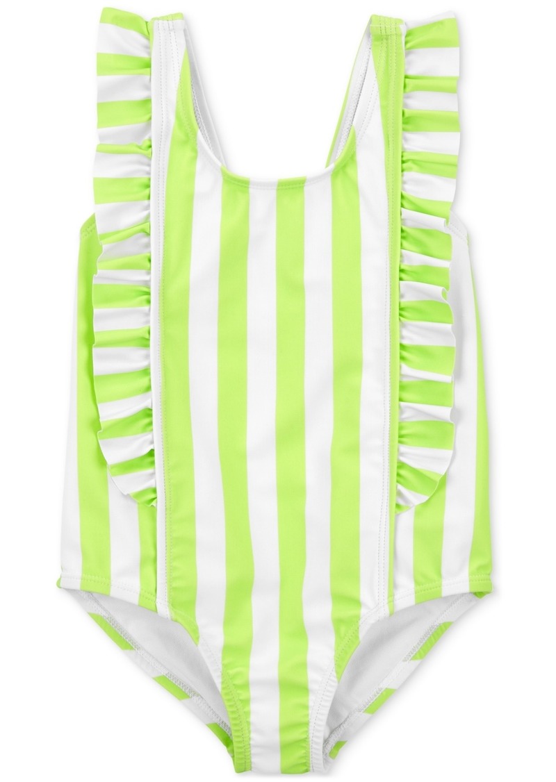 Carter's Toddler Girls Striped Ruffled One-Piece Swimsuit - Assorted