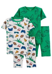 Carter's Little Boys Cotton Pizza Cotton Pajamas, 4 Pieces