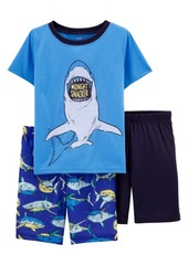 Carter's Little Boys Shark Loose Fit Pajamas, 3 Pieces