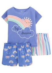 Carter's Little Girls Rainbow Loose Fit Pajamas, 3 Pieces
