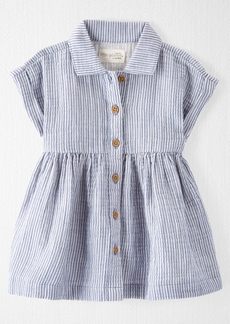 Little Planet by Carter's Baby Girls Organic Cotton Button-Front Dress - Blue