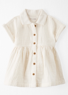 Little Planet by Carter's Baby Girls Organic Cotton Button-Front Dress - White