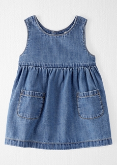 Little Planet by Carter's Baby Girls Organic Cotton Denim Pocket Dress - Blue
