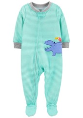 Carter's Toddler Boys 1-Piece Hippo Loose Fit Footie Pajamas