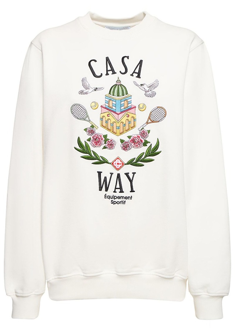 Casablanca Casa Way Embroidered Jersey Sweatshirt