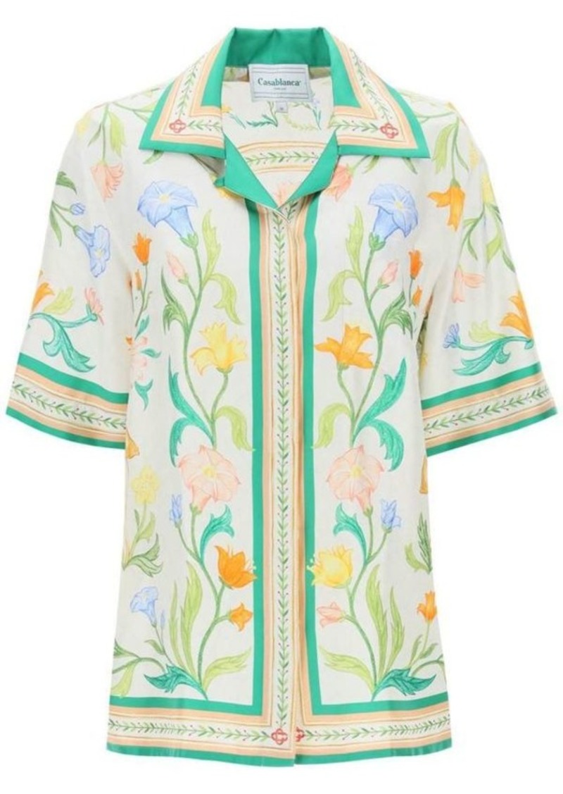 Casablanca cuban collar shirt with floral motif all-over