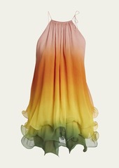 CASABLANCA Gradient Ruffle Mini Dress