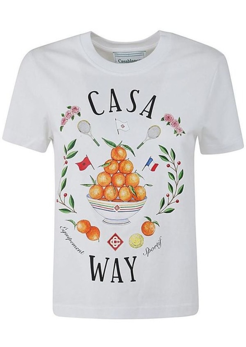 CASABLANCA HOME WAY PRINTED FITTED T-SHIRT CLOTHING