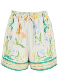 Casablanca l'arche fleurie silk shorts