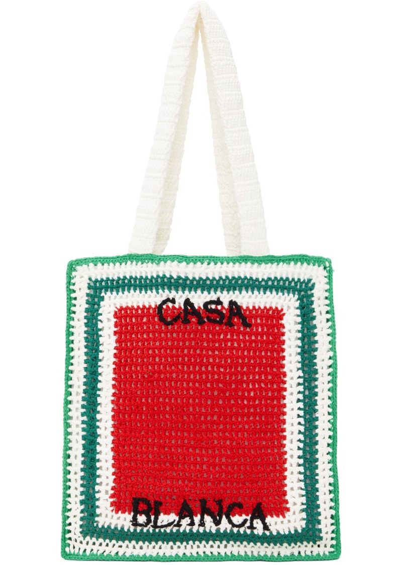 Casablanca Multicolor Cotton Crochet Tote