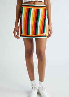 Casablanca Stripe Bouclé Sweater Skirt
