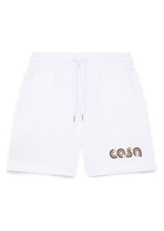 Casablanca Tennis Logo Embroidered Organic Cotton Sweat Shorts