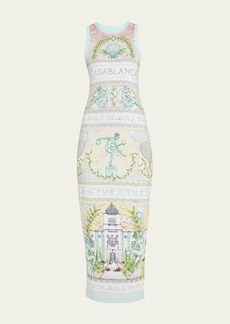 CASABLANCA Vase Printed Midi Tank Dress