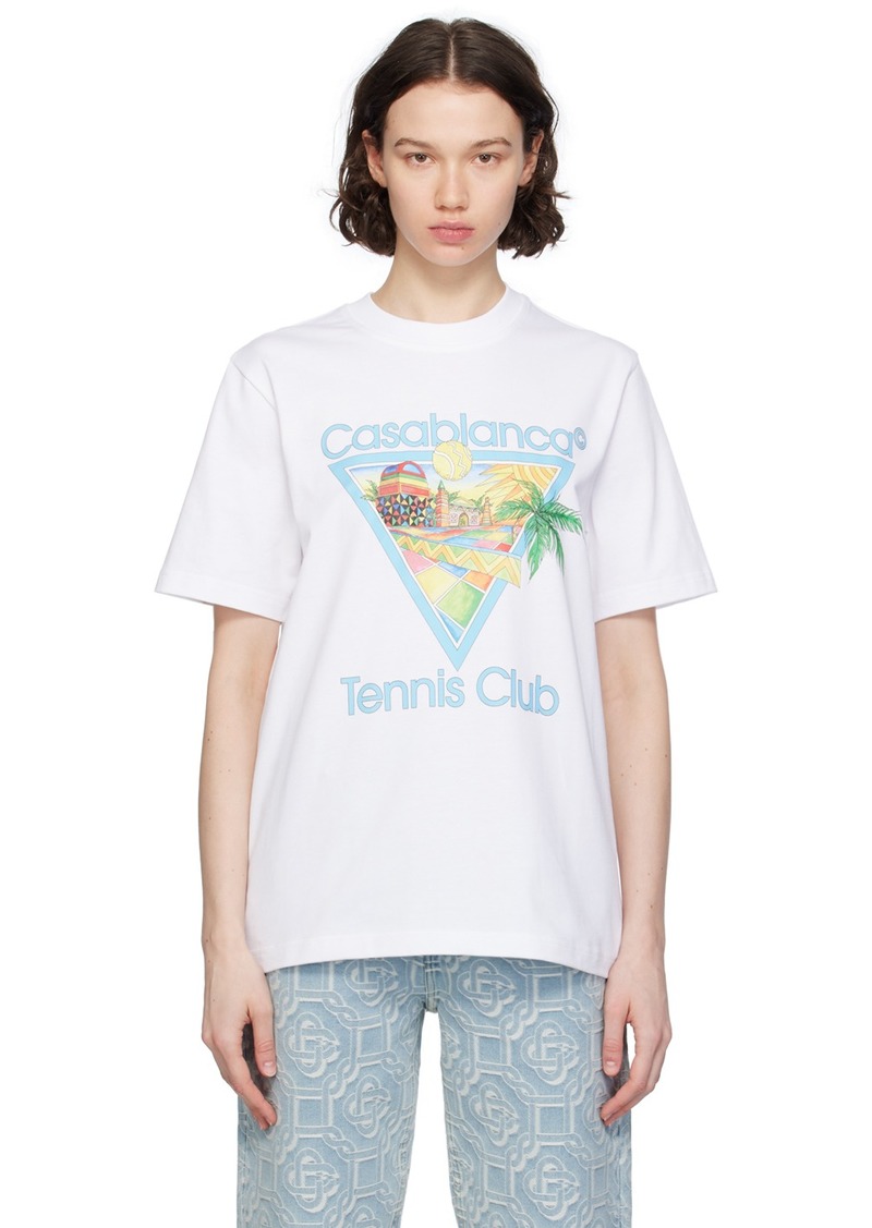 Casablanca White Afro Cubism 'Tennis Club' T-Shirt