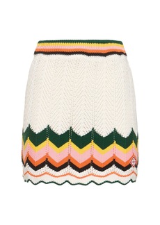 Casablanca Chevron Lace Mini Skirt