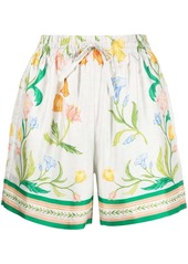 Casablanca floral-print silk shorts