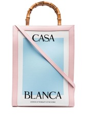 Casablanca logo-print bamboo-handle tote bag