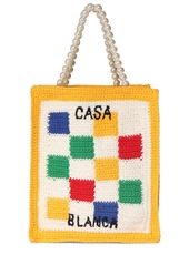 Casablanca Mini Cotton Crochet Square Tote Bag