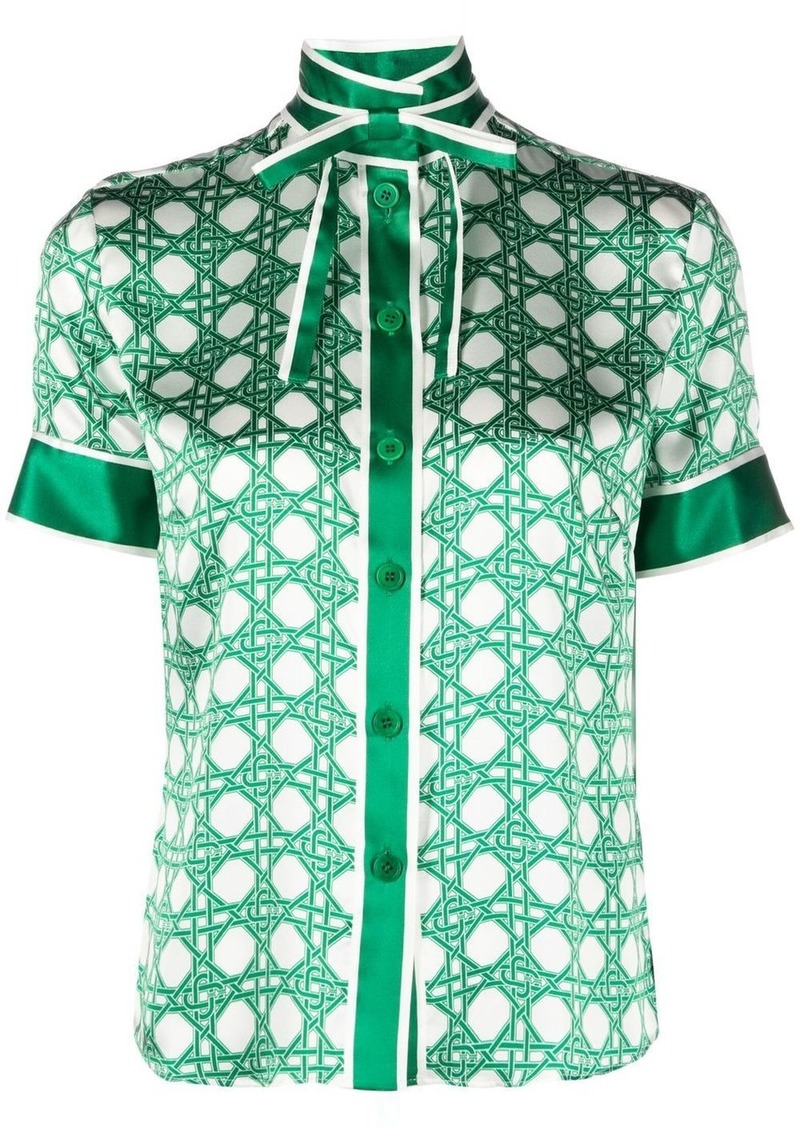 Casablanca monogram-print silk shirt