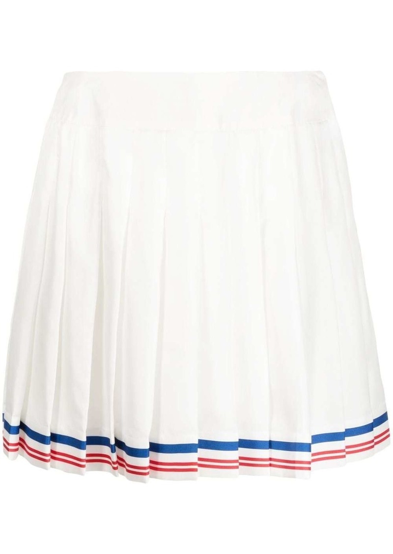 Casablanca pleated striped-border skirt