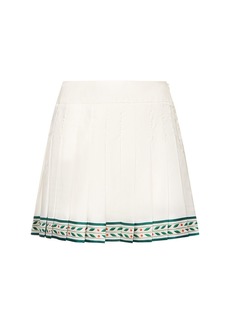 Casablanca Silk Twill Pleated Mini Skirt