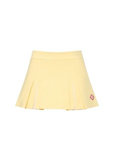 Casablanca Stretch Twill Pleated Mini Skirt