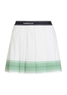 Casablanca Striped Pleated Miniskirt
