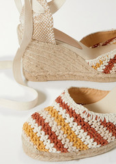 Castañer - Carina 80 canvas and crochet-knit wedge espadrilles - White - EU 35