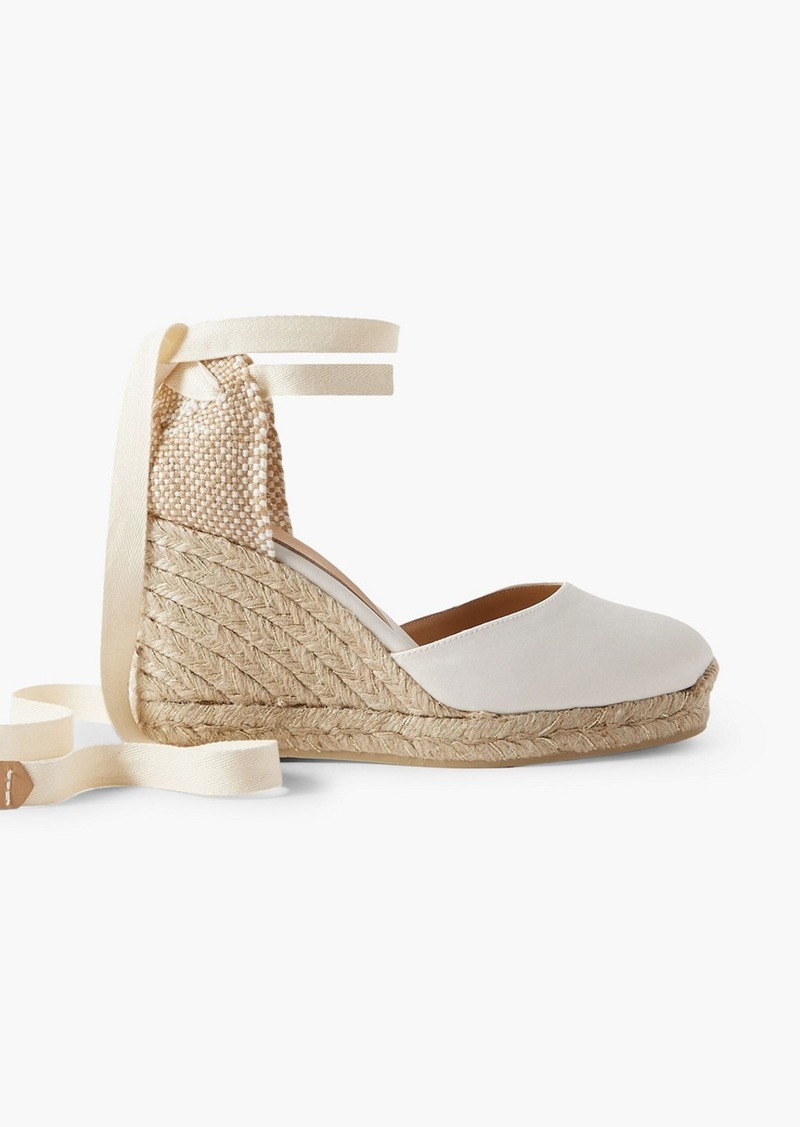 CASTAÑER - Carina 80 canvas wedge espadrilles - White - EU 35