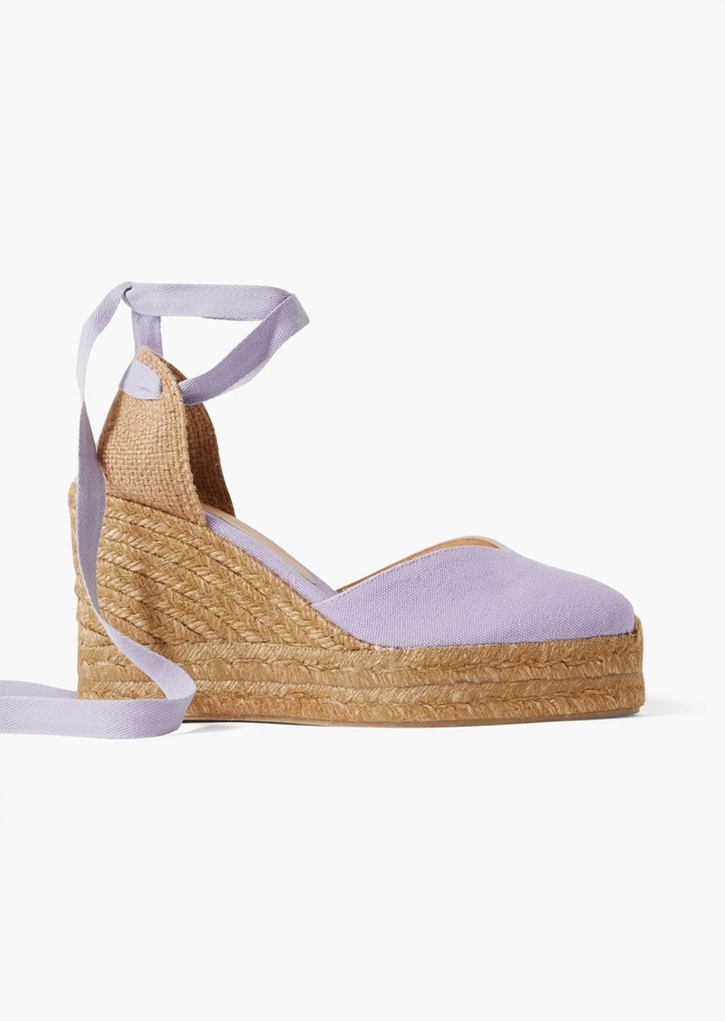 CASTAÑER - Chiara 80 canvas wedge espadrilles - Purple - EU 35